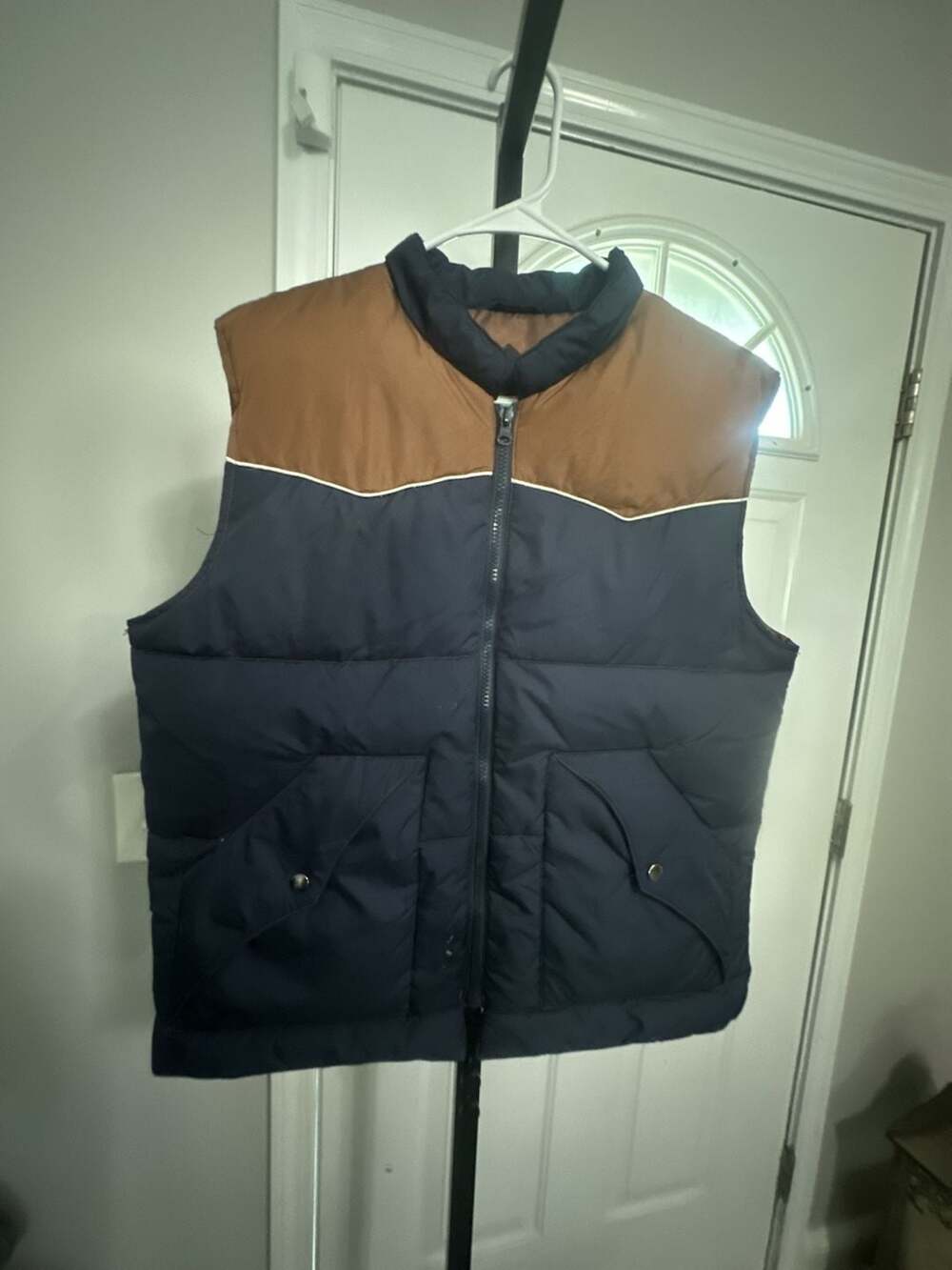 BC Ethic Western Style Two-Tone Navy and Brown Puffer Vest#753
